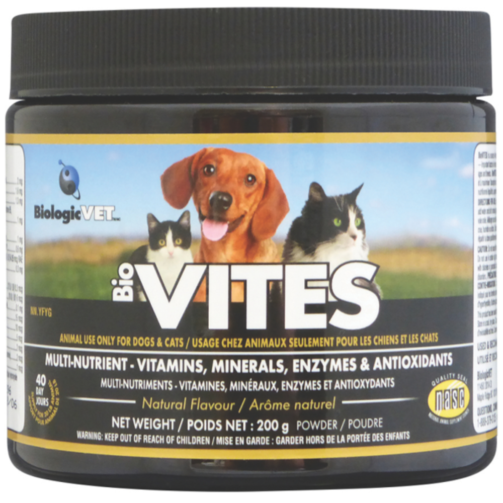 BioVITES, Complément alimentaire pour chiens et chats, Naturel, 200 g
