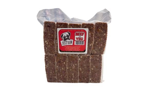 Just Raw Beef & Veg Dog 10 x .5 lb