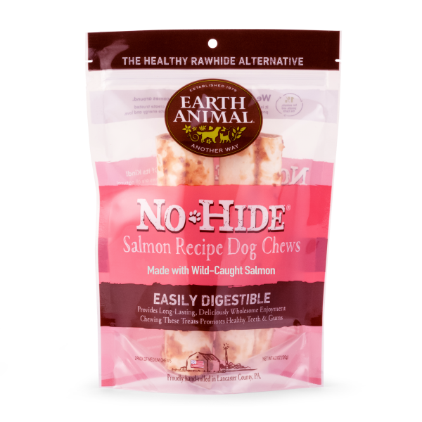 Earth Animal NoHide Chew Salmon Medium 2pk