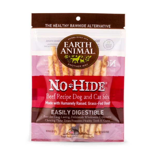 Earth Animal NoHide Chew Beef Stix 10pk