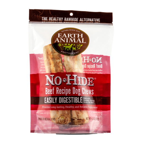 Earth Animal NoHide Chew Beef Medium 2pk