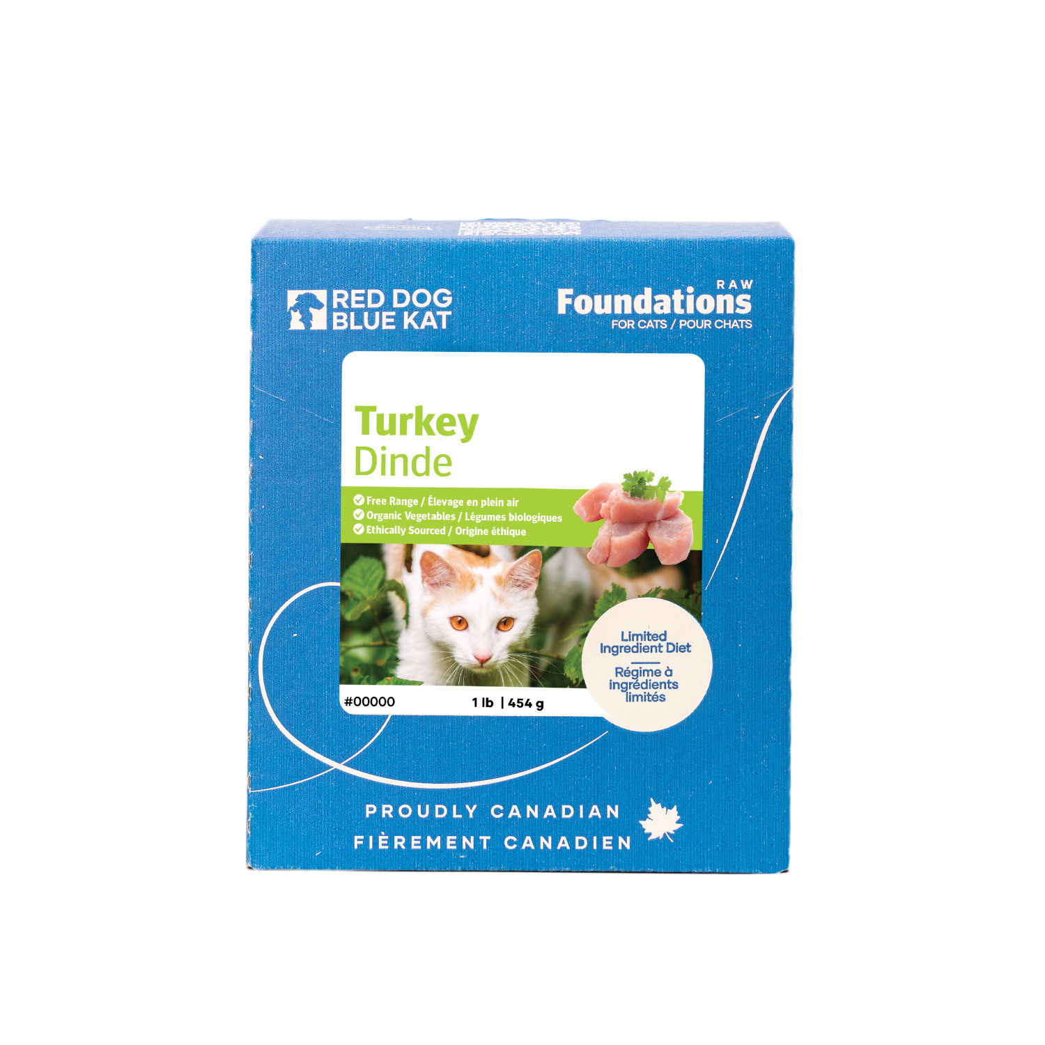 Red Dog Blue Kat Foundations Turkey Recipe for Cats 4 x 1/4 lb