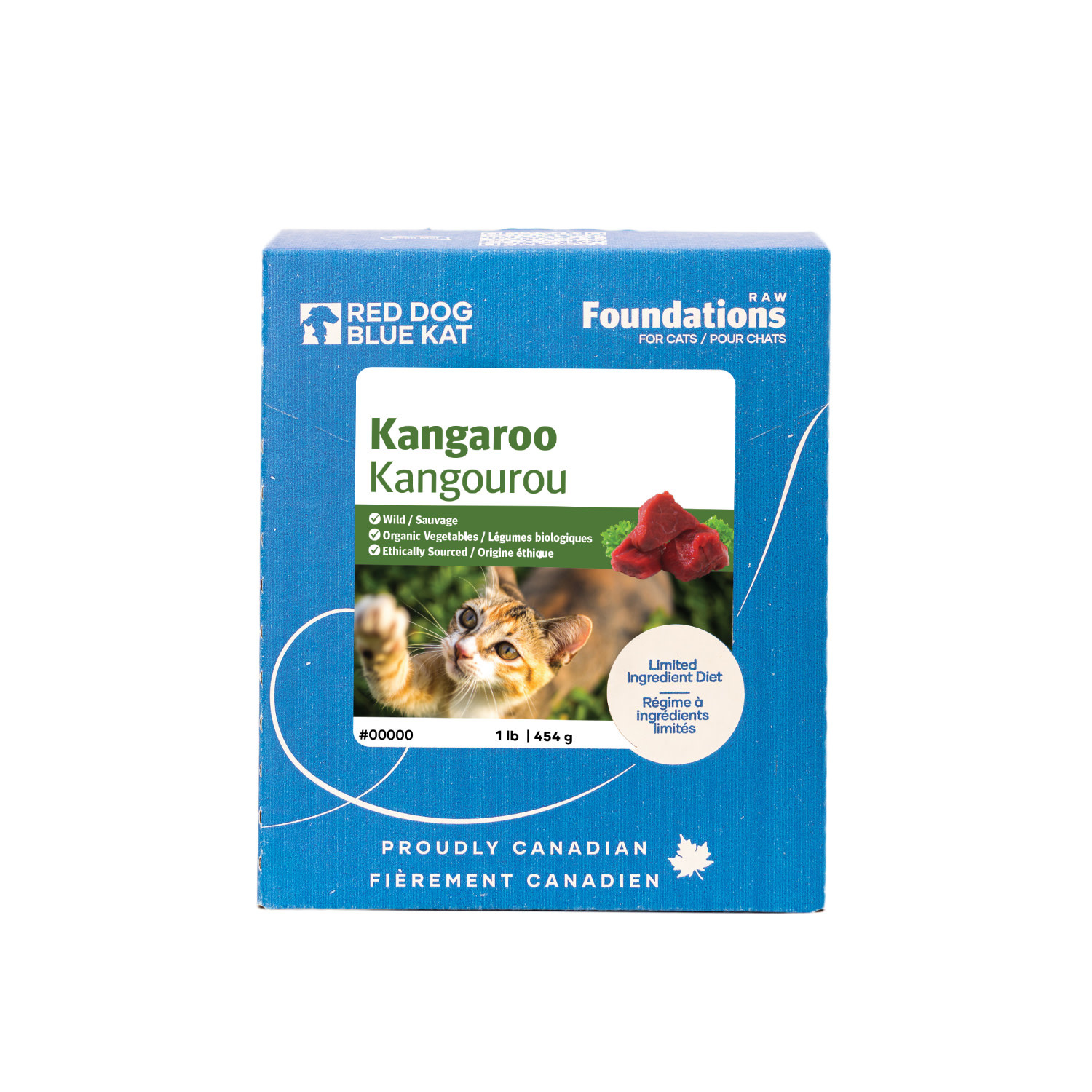Red Dog Blue Kat Foundations Kangaroo Recipe for Cats 4 x 1/4 lb