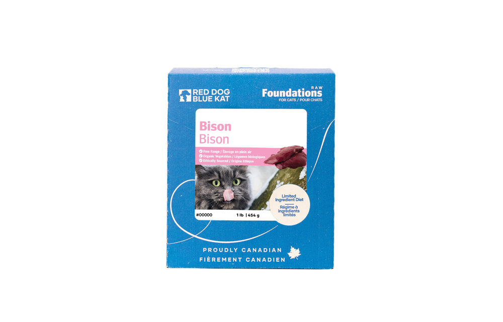 Red Dog Blue Kat Foundations Bison Recipe for Cats 4 x 1/4lb