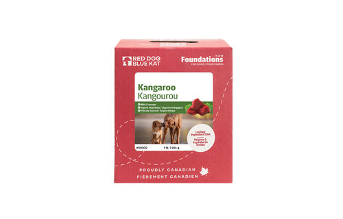 Red Dog Blue Kat Foundations Kangaroo Recipe for Dogs 4 x 1/4lb