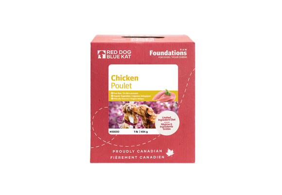 Red Dog Blue Kat Foundations Chicken Recipe for Dogs  4 x 1/4lb