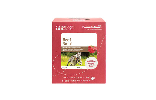 Red Dog Blue Kat Foundations Beef Recipe for Dogs 4 x 1/4
