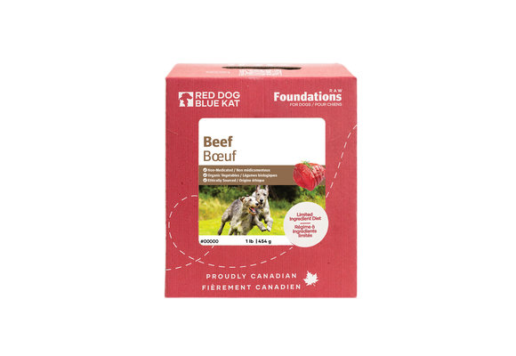 Red Dog Blue Kat Foundations Beef Recipe for Dogs 4 x 1/4