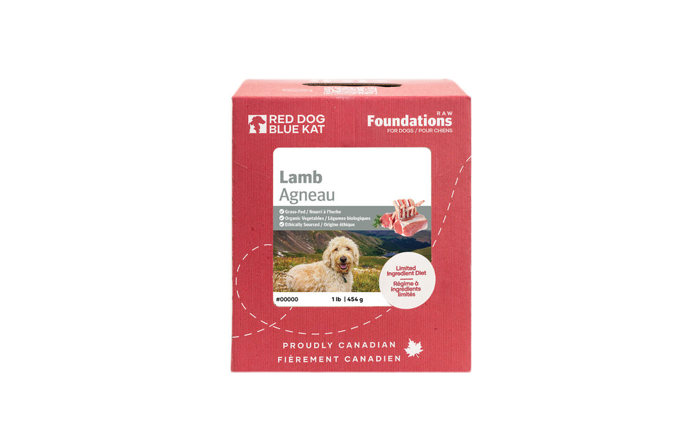 Red Dog Blue Kat Foundations Lamb Recipe for Dogs 4 x 1/4lb