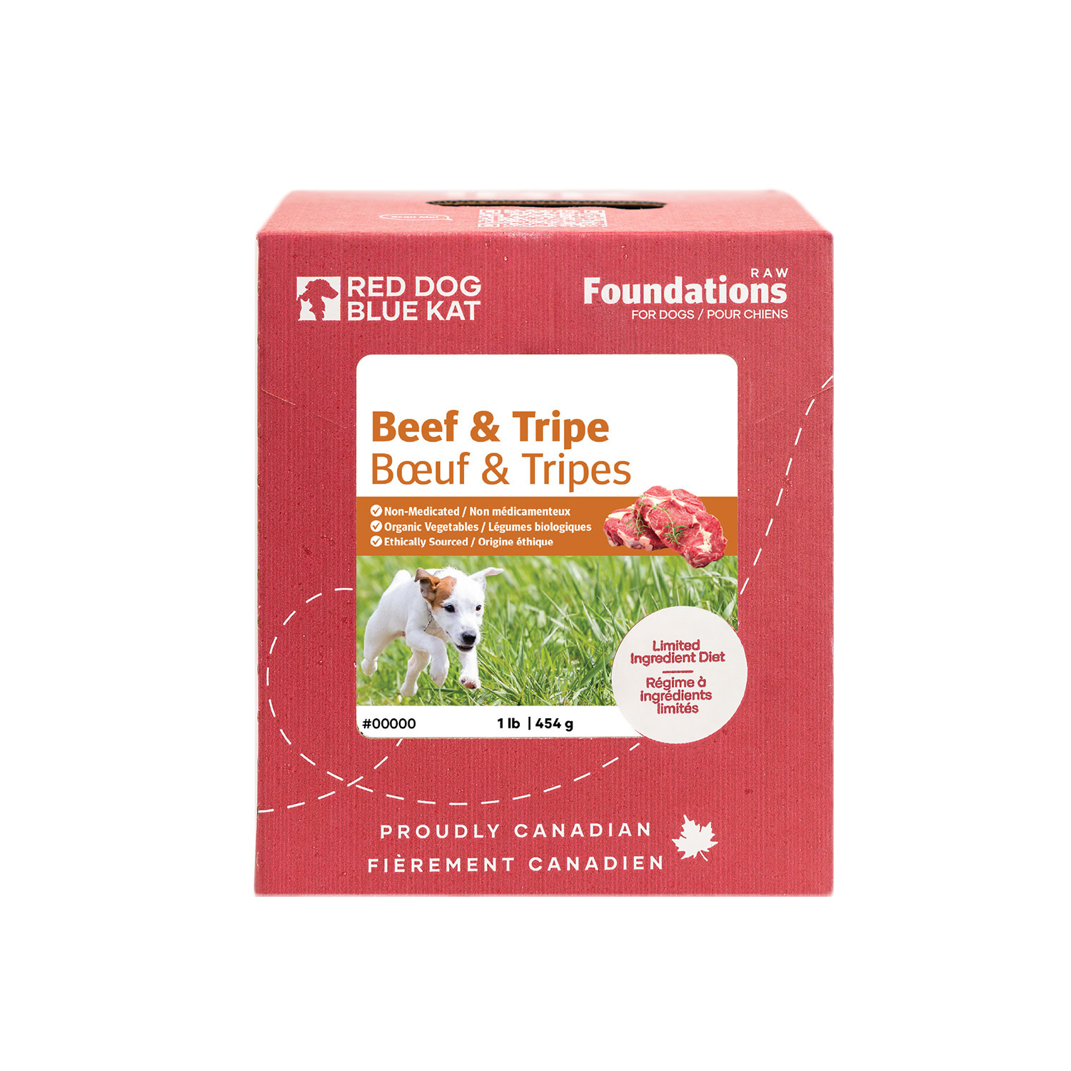 Red Dog Blue Kat Foundations Beef & Tripe Recipe for Dogs 4 x 1/4 lb