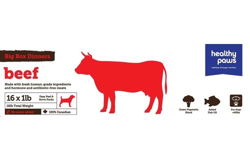 Healthy Paws Big Box Dinners - Beef 16 x 1Lb