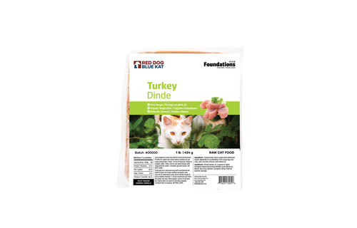 Red Dog Blue Kat Foundations Turkey Recipe for Cats 1 lb