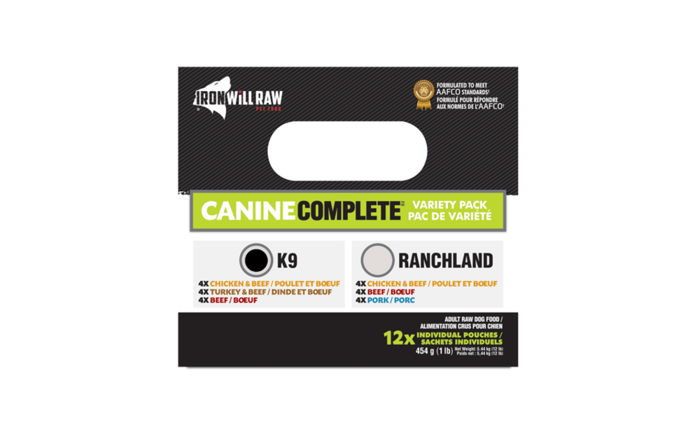 Iron Will Raw Complete K9 Variety Pack 12/1 lb