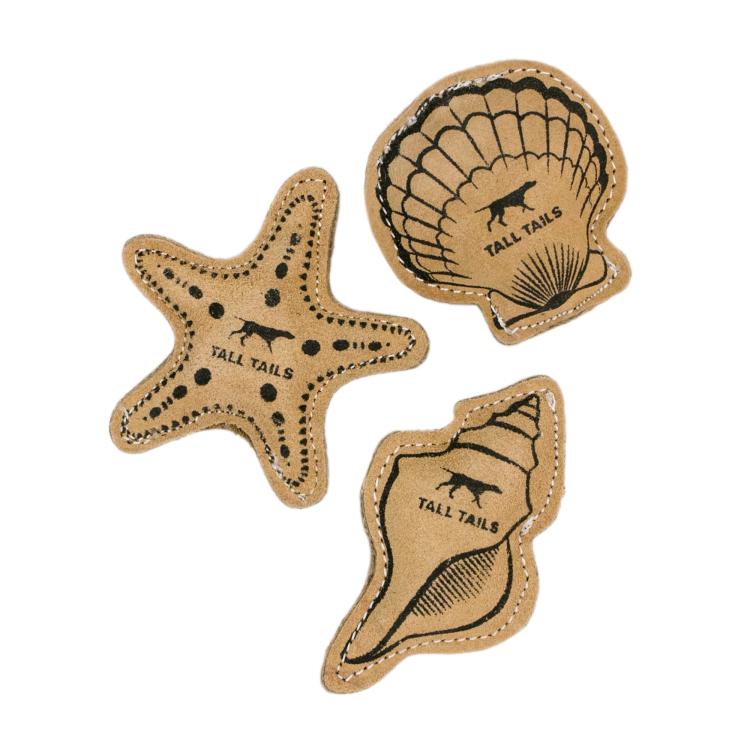 Tall Tails Natural Leather 3-Seashells