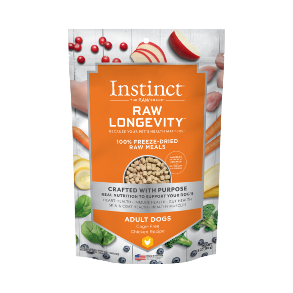 Instinct Dog Raw Longevity FD Chicken 9.5oz Woofy s by Paw Street Market