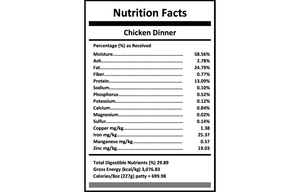 *Disc Size*Carnivora Chicken Dinner 25lb