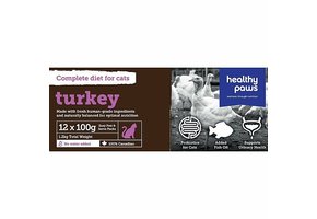 Healthy Paws Cat | Complete Dinner Turkey 1.2kg (12x100g)