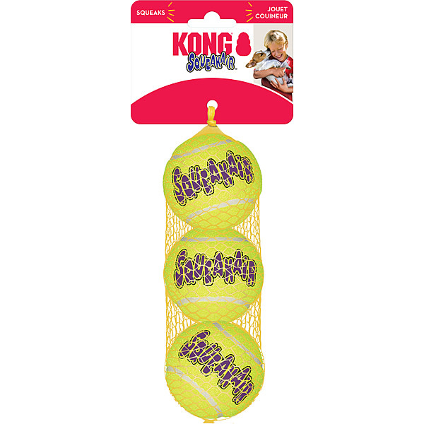 Kong AirDog Squeaker Tennis Ball Medium 3pk