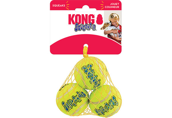 Kong AirDog Squeaker Tennis Ball Small 3pk