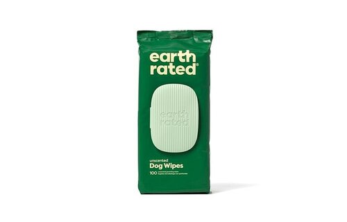 Earth Rated Compostable Pet Wipes Unscented 8x8'' 100PK