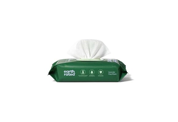Earth Rated Compostable Pet Wipes Lavender 8x8'' 100PK