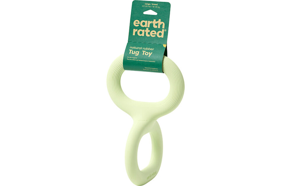 Earth Rated Rubber Tug Toy Green Small