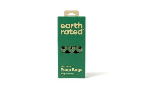 Earth Rated Bio Poop Bags Unscented 315pk Rolls