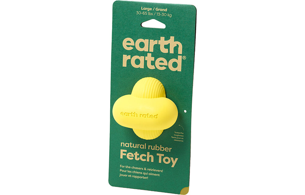 Earth Rated Rubber Fetch Toy Yellow Large