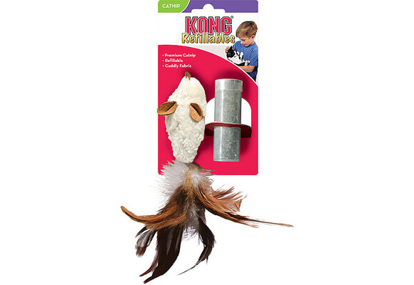 Kong Feather Mouse with Catnip Refillable