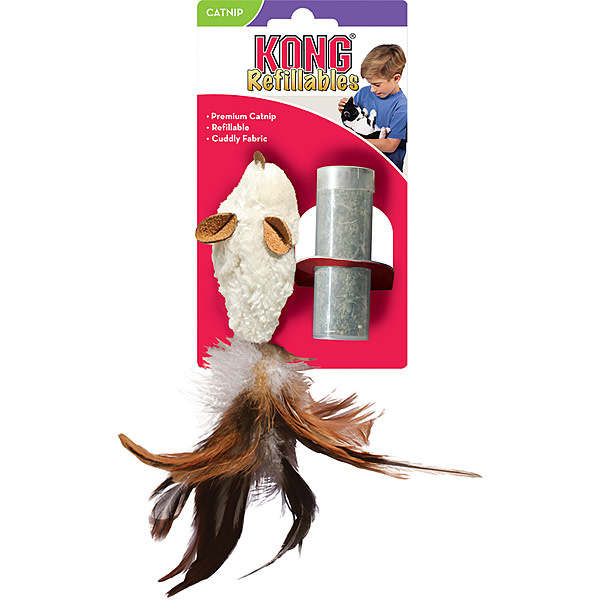 Kong Feather Mouse with Catnip Refillable