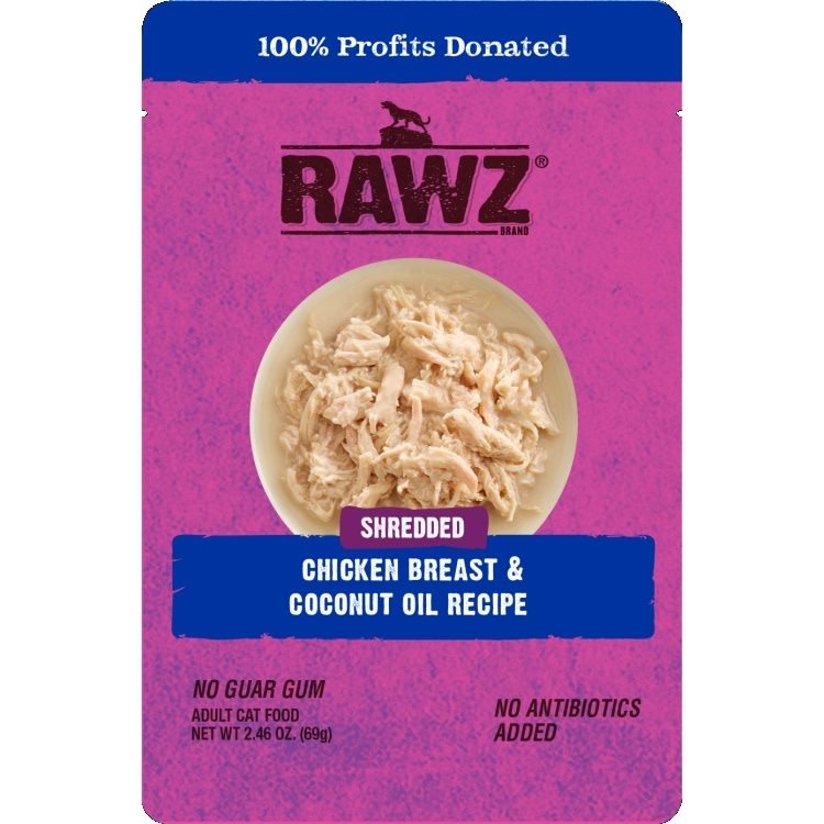 RAWZ Shredded Chicken Breast & Coconut Oil 69g Pouch