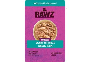 RAWZ Shredded Salmon, Aku Tuna & Oil 69g Pouch