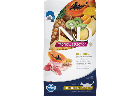 Farmina N&D Cat Tropical Selection - Lamb Neutered 1.5kg