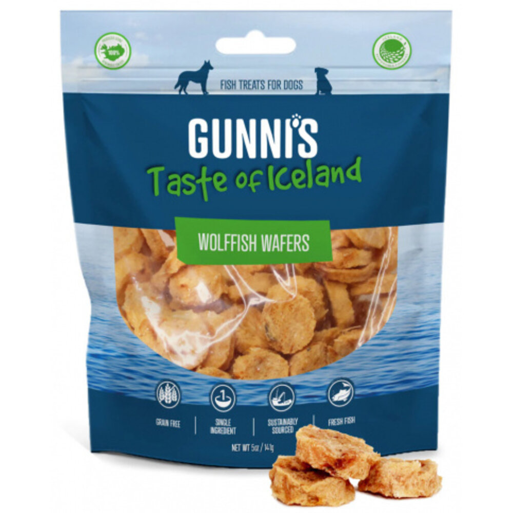 Gunnis WolfFish Wafers Fish Dog Treats Gunnis WolfFish Wafers Fish Dog Treats