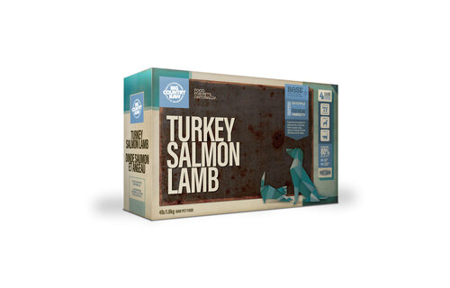 Big Country Raw Turkey, Salmon & Lamb Dog 4 x 1 lb Ctn