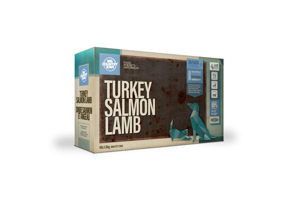 Big Country Raw Turkey, Salmon & Lamb Dog 4 x 1 lb Ctn