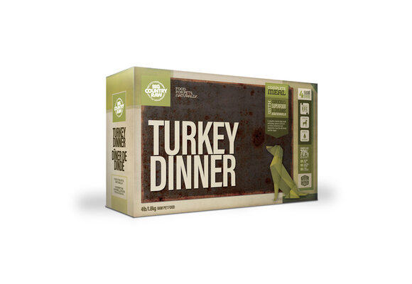 Big Country Raw Turkey Dinner Dog 4 x 1 lb