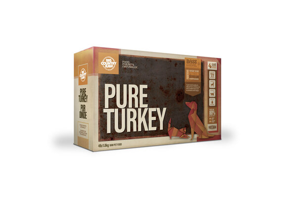 Big Country Raw Pure Turkey Dog 4x1 lb