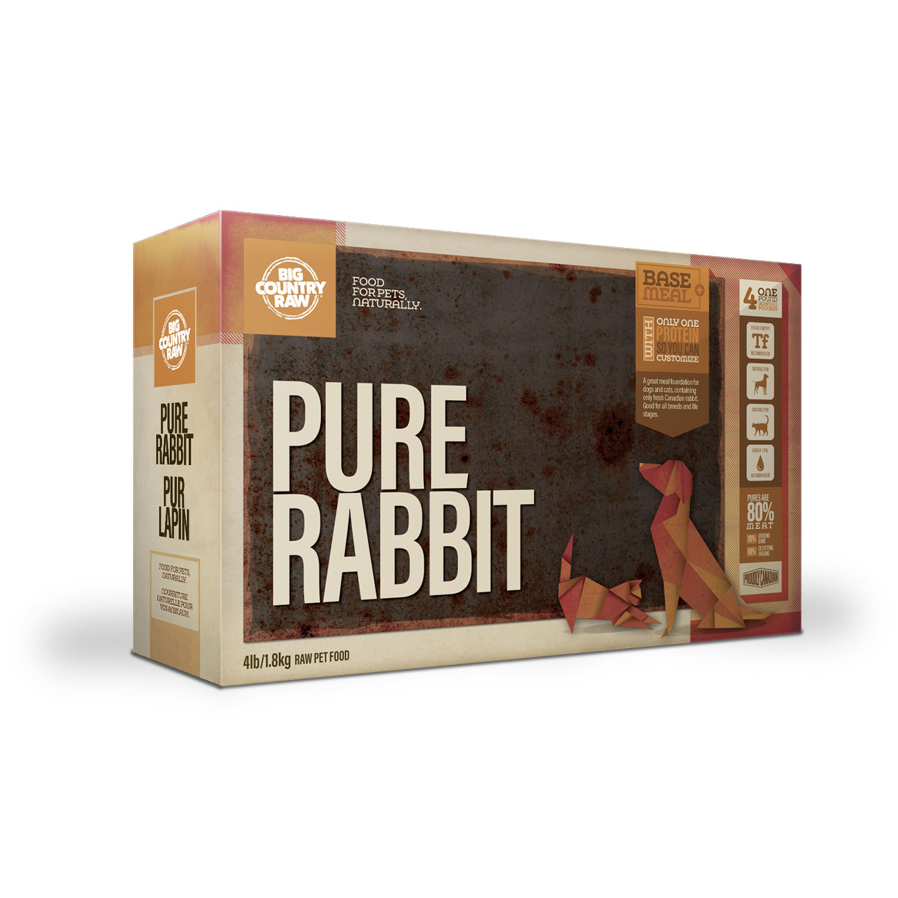 Big Country Raw Pure Rabbit Dog 4 x 1 lb Ctn
