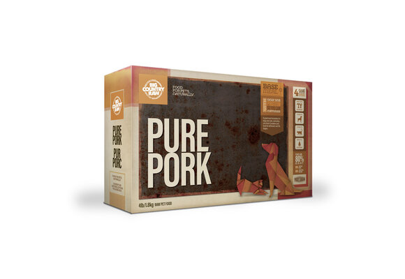 Big Country Raw Pure Pork Dog 4x1 lb