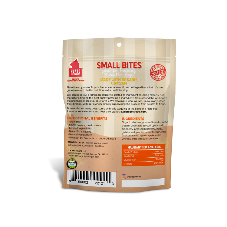 Plato Dog Small Bites Chicken 2.5oz