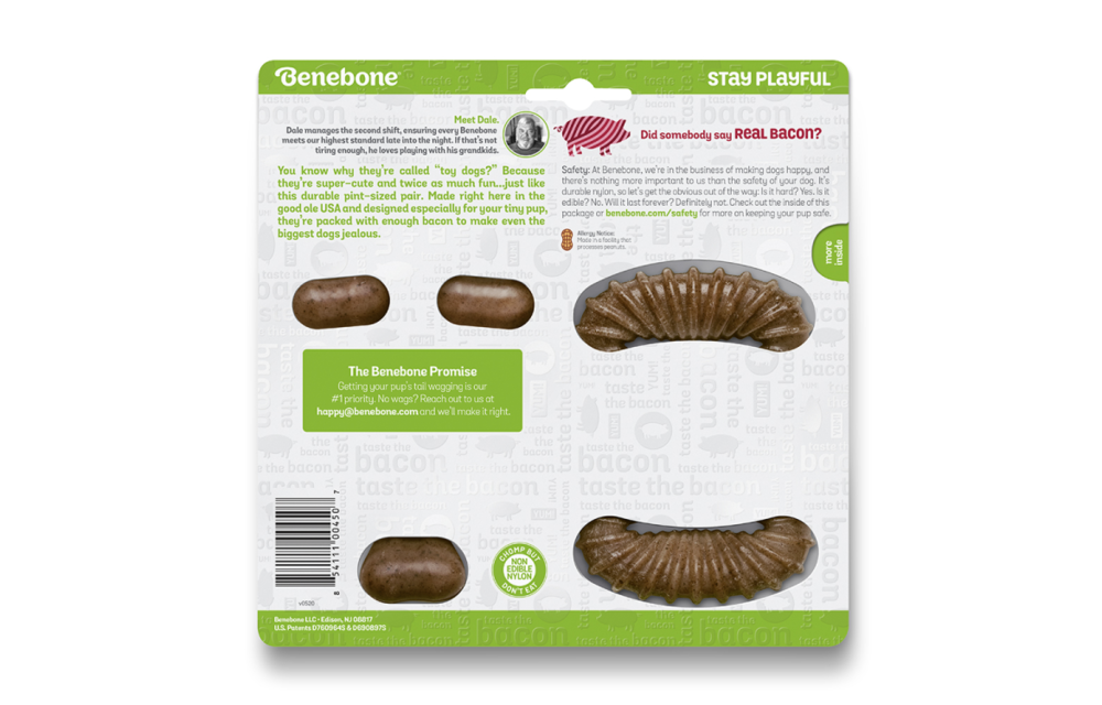 Benebone Dental Chew and Wishbone Bacon Tiny 2pk