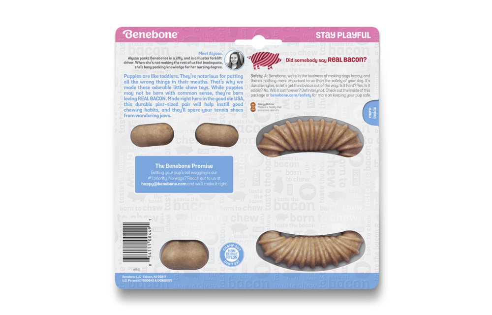 Benebone Puppy Dental Chew & Wishbone Bacon Tiny 2pk