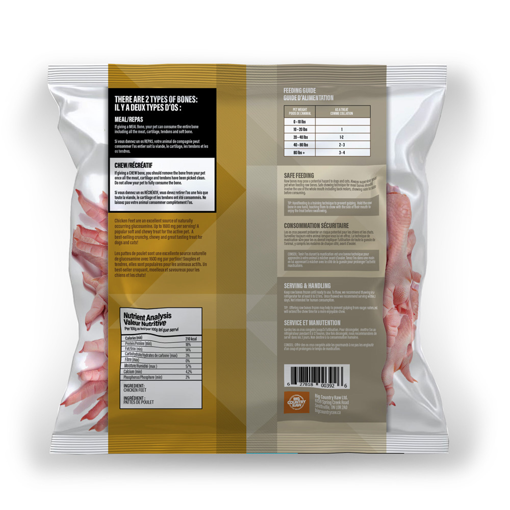 Big Country Raw Chicken Feet 1lb