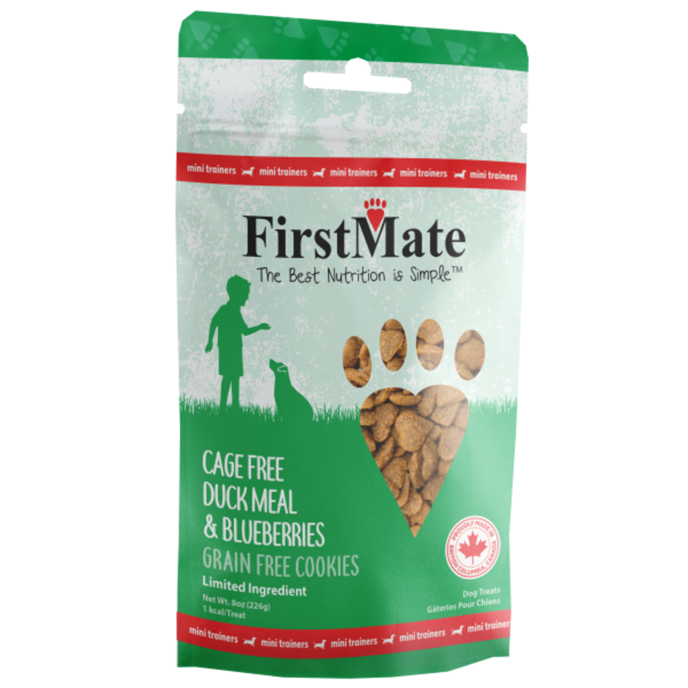 FirstMate Mini Dog Treats Duck Blueberries 8oz