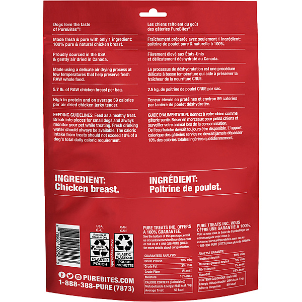 PureBites DG Chicken Jerky 599g