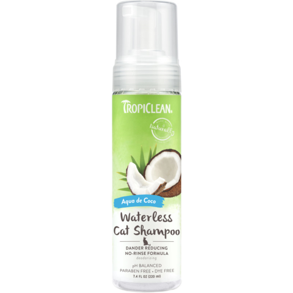 TropiClean Cat Waterless Shampoo Dander Reducing 7.4 oz