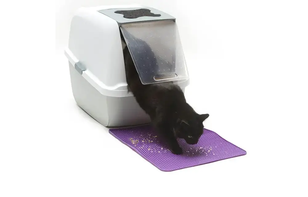 Messy Mutts Silicone Cat Litter Mat Purple