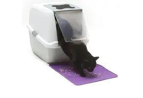 Messy Mutts Silicone Cat Litter Mat Purple