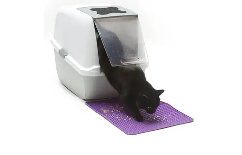 Messy Mutts Silicone Cat Litter Mat Purple